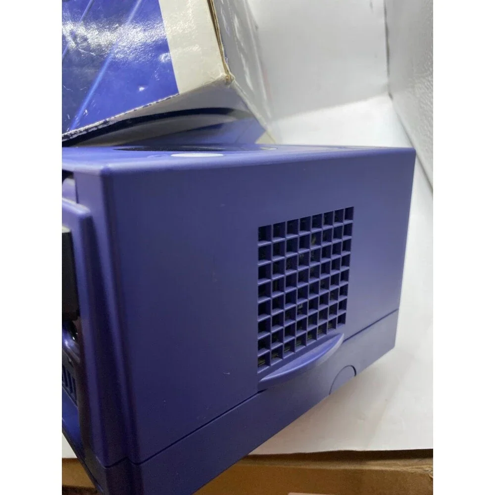Nintendo GameCube Indigo purple Console Complete w/ Controller Cords In Box 001